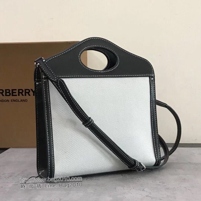 Burberry專櫃新款女包 巴寶莉雙色托特包手提包肩背包  db1147